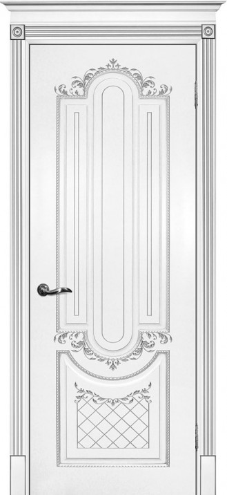 Межкомнатная дверь эмалевая с серебристой патиной 13